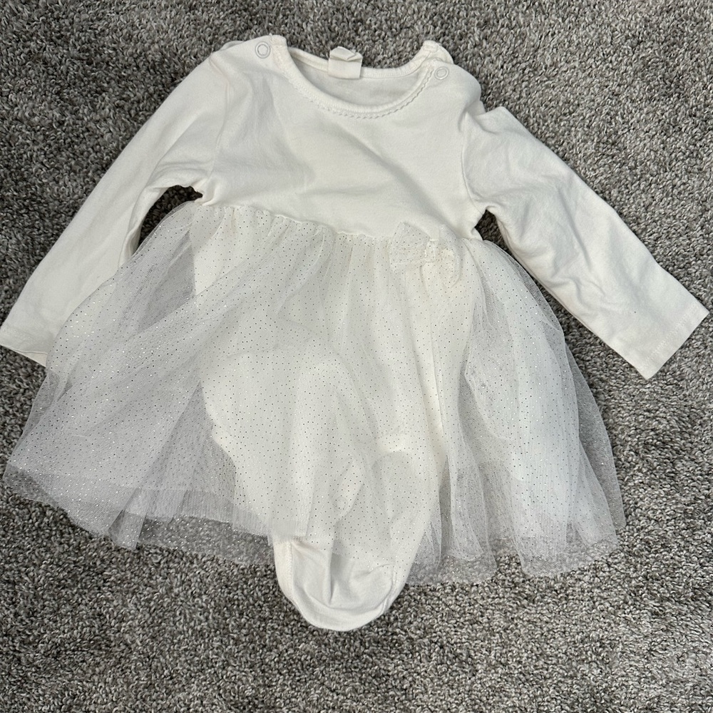 White Glitter Baby Dress